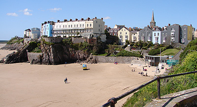 View of Castle Sands and South Beach from the footpath around Castle Hill