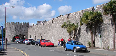 Part of the town wall and Five Arches, Tenby